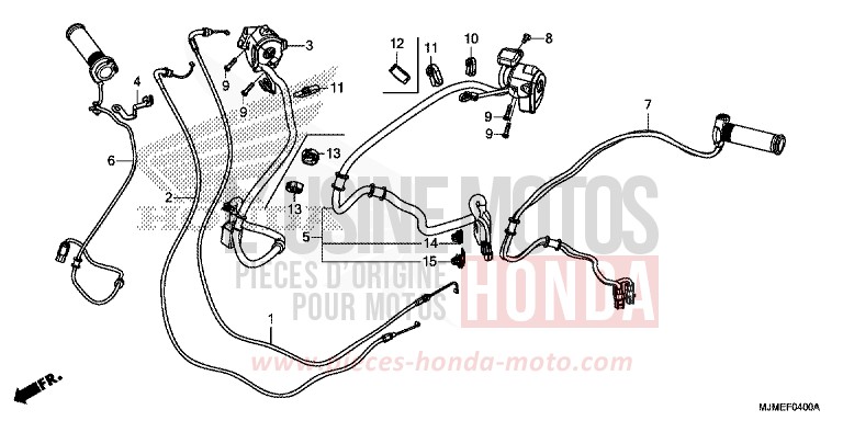 SCHALTER/KABEL von VFR800X "Crossrunner" MAT BALLISTIC BLACK METALLIC (NHA86) von 2017